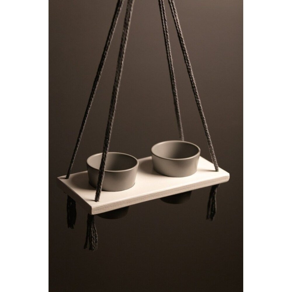 Macrame Shelf|Boho Wall Hanging Shelf|Handmade Home Decor| w/2 Pots(ID579)
